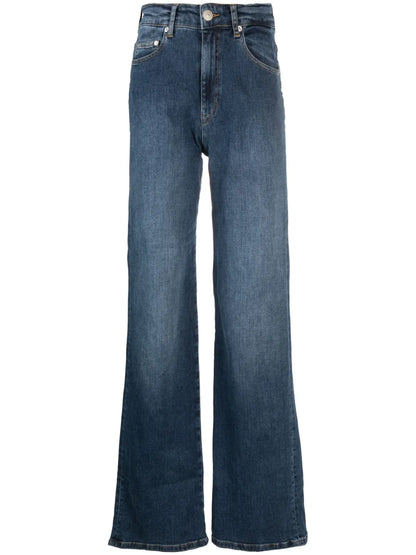 Star-Embroidered Straight-Leg Jeans