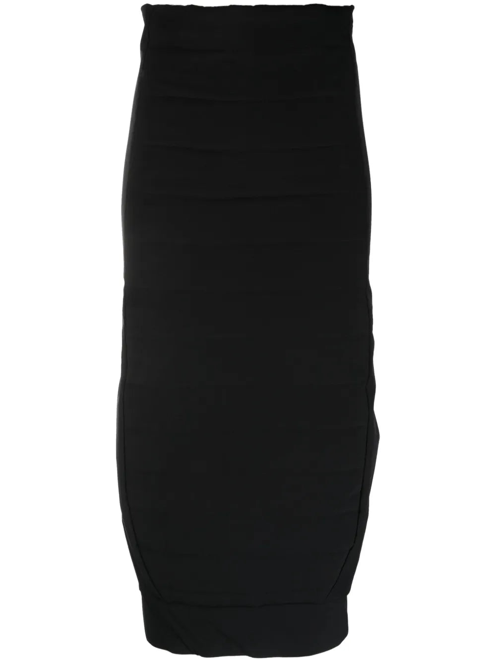 Padded Zip-Up Midi Skirt