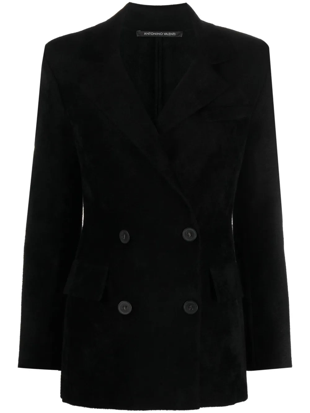 Notched-Lapel Double-Breasted Blazer