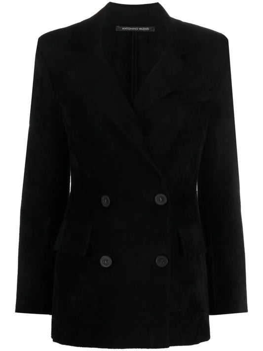 Notched-Lapel Double-Breasted Blazer