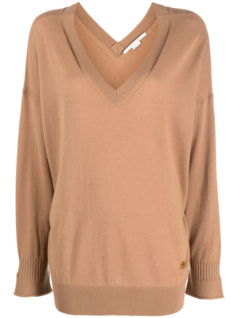 Logo-Plaque V-Neck Knitted Jumper
