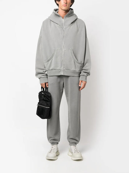 Zip-Fastening Cotton Hoodie