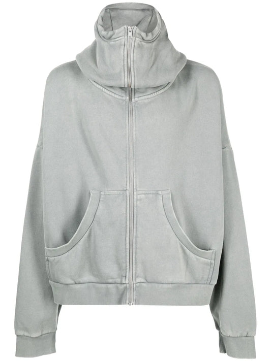Zip-Fastening Cotton Hoodie
