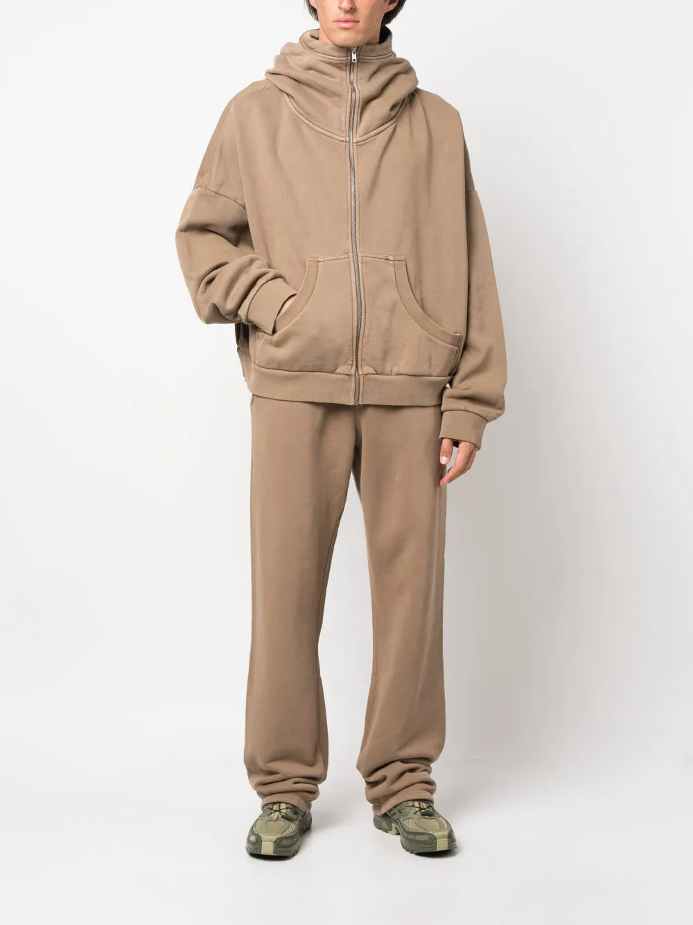 Zip-Fastening Cotton Hoodie