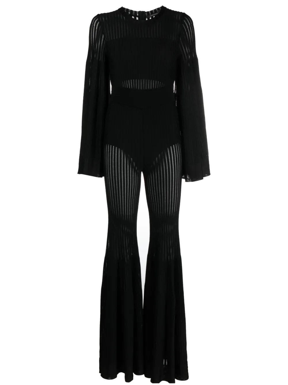 Desiree Ribbed Flared-Design Jumpsuit