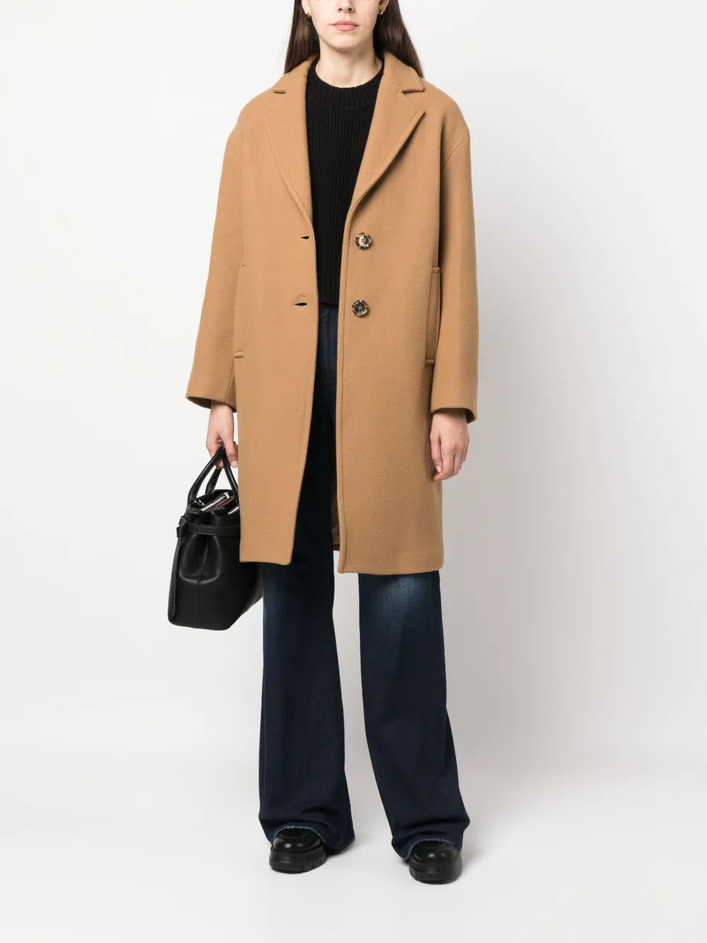 Notched-Lapel Single-Breasted Coat