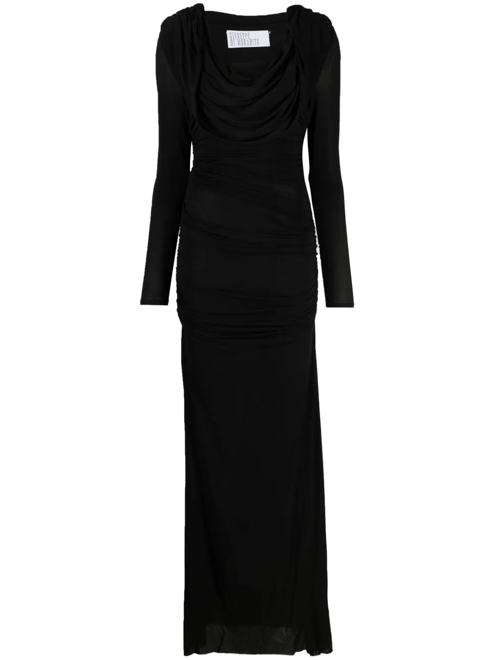 Cowl-Neck Draped Maxi Dress
