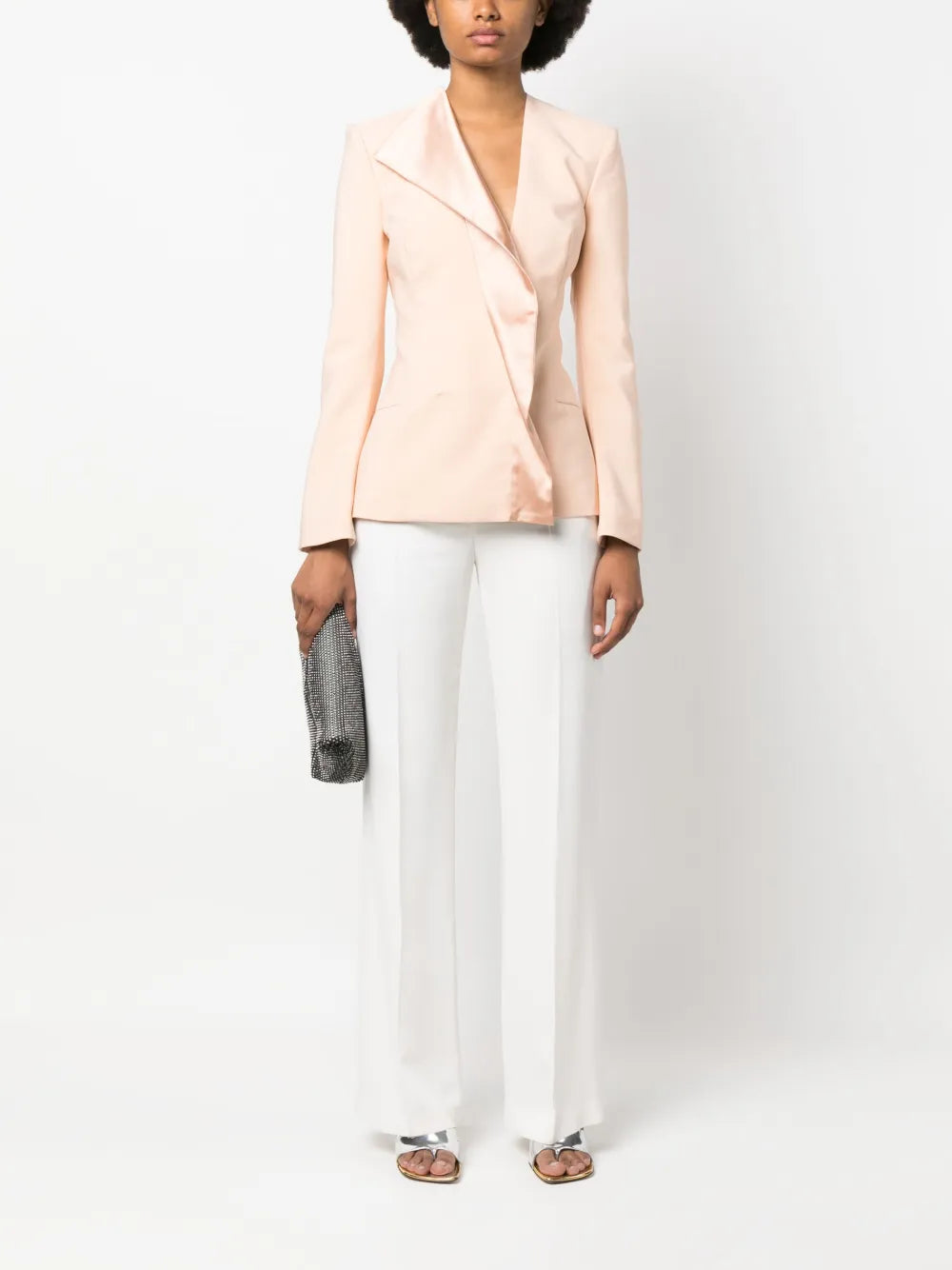 Single-Breasted Asymmetric-Lapel Blazer