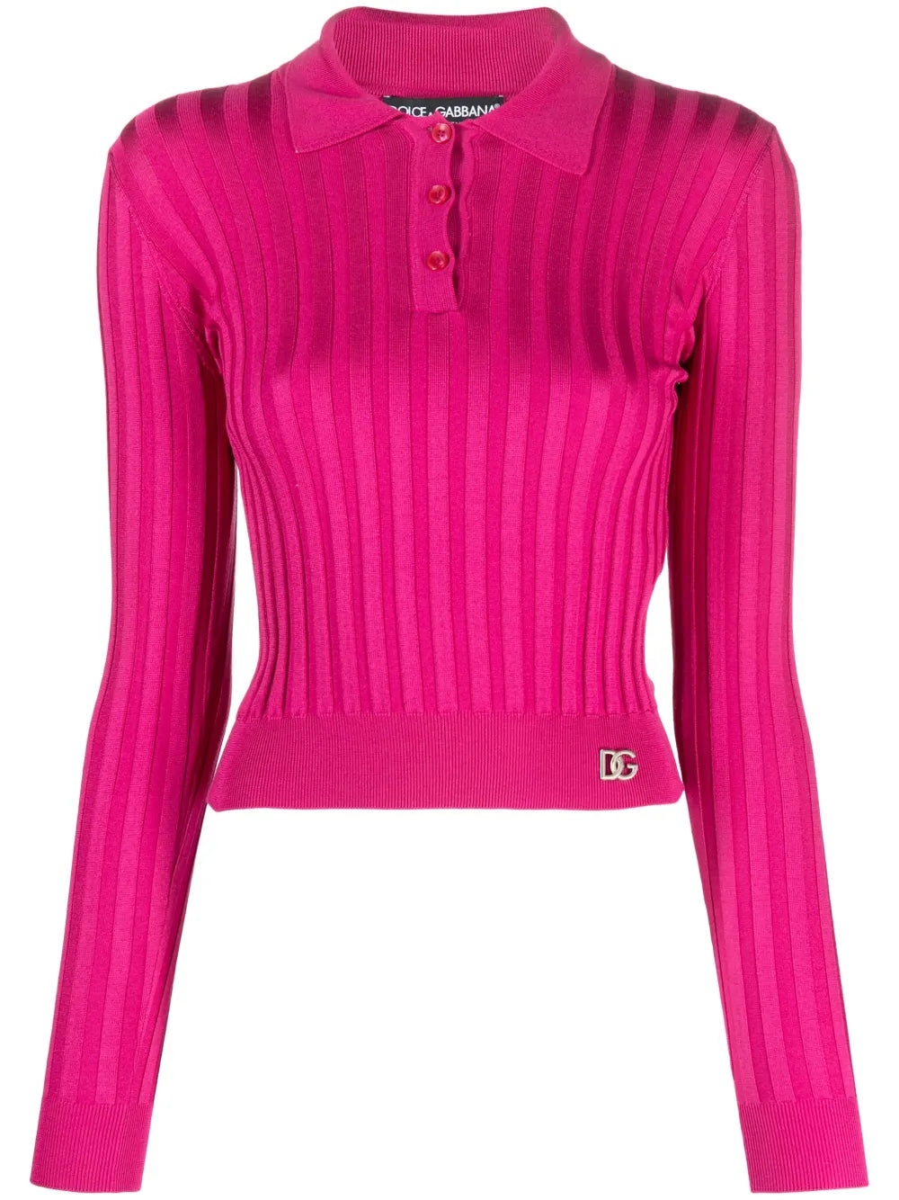 Logo-Plaque Ribbed Polo Shirt