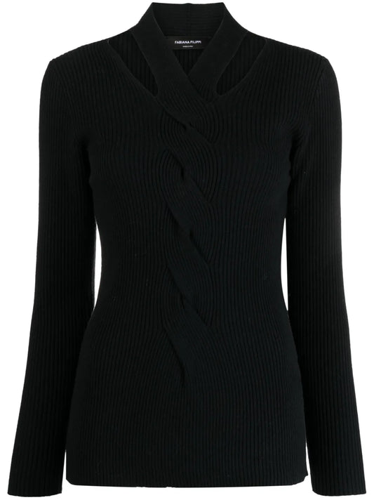 Cut-Out Knitted Jumper