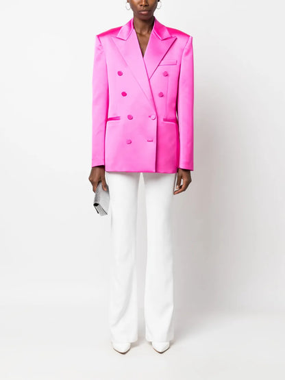 Peak-Lapel Double-Breasted Blazer
