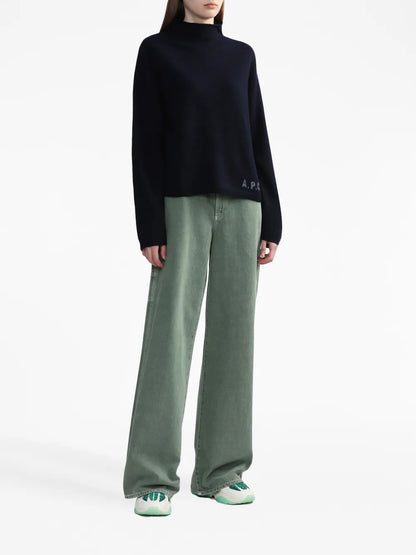 Logo-Print Virgin-Wool Jumper