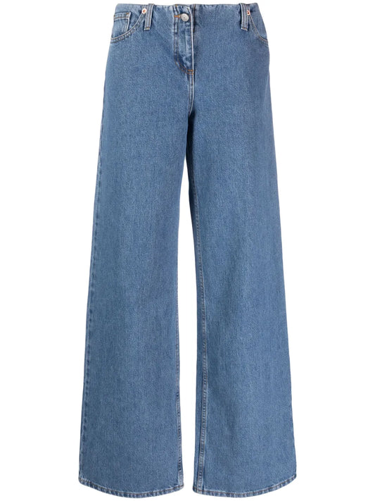 Logo-Patch Wide-Leg Jeans