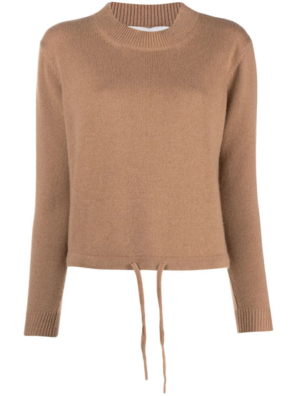 Cashmere Drawstring-Hem Jumper