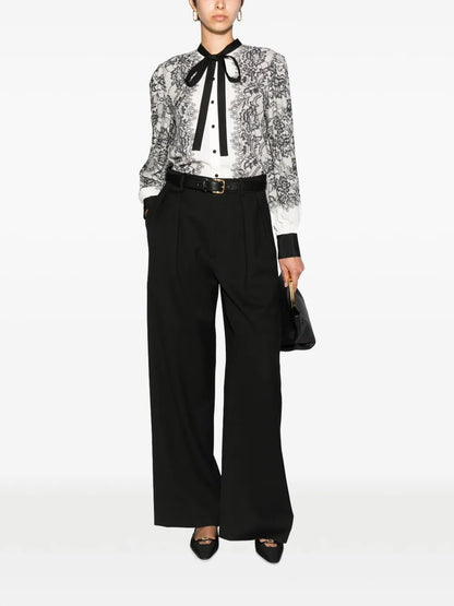 Lace-Print Buttoned Shirt