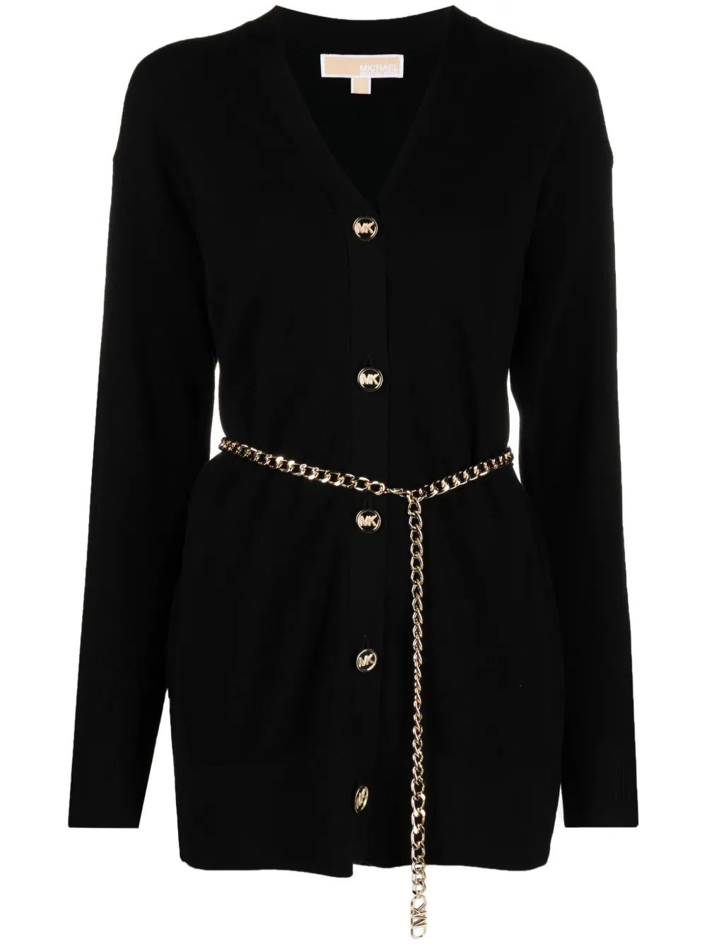 Chain-Belt Knitted Cardigan
