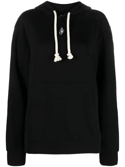 Logo-Embroidered Cotton Blend Hoodie