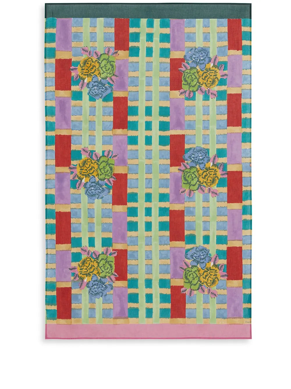 Ankara Aqua Floral-Print Beach Towel