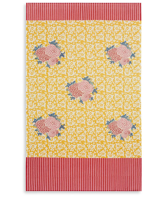 Arabesque Corolla Floral-Print Beach Towel