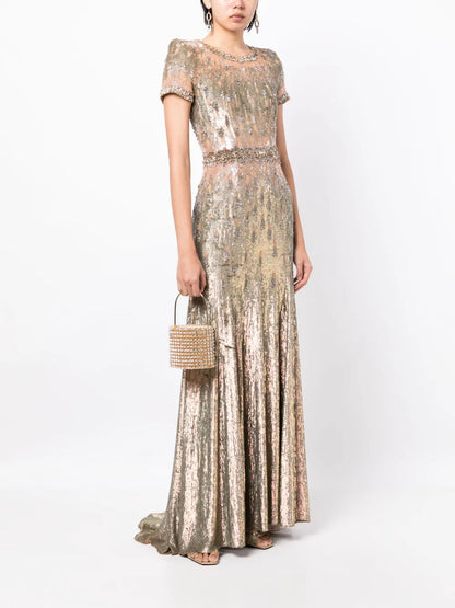 Greta Sequin-Embellished Gown