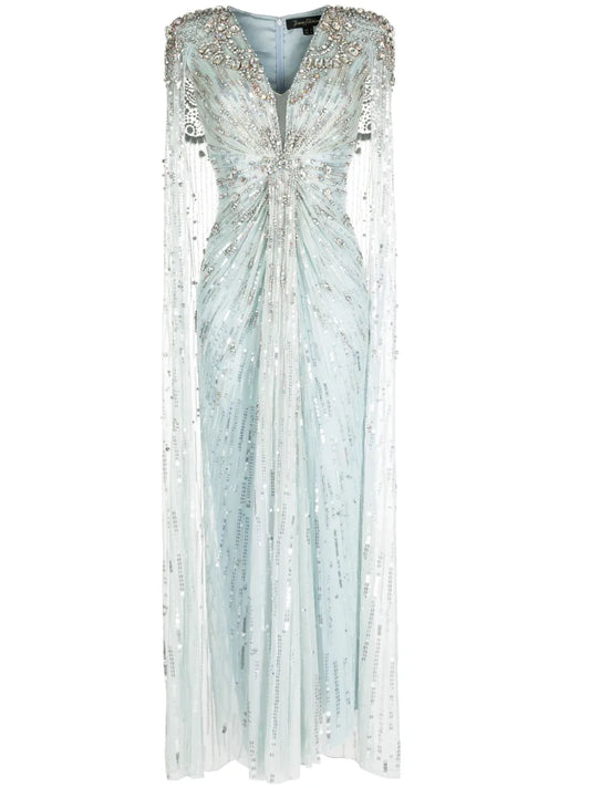 Lotus Lady Sequin-Embellished Gown