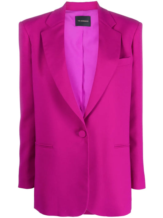 Notched-Lapel Single-Breasted Blazer