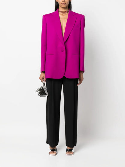 Notched-Lapel Single-Breasted Blazer