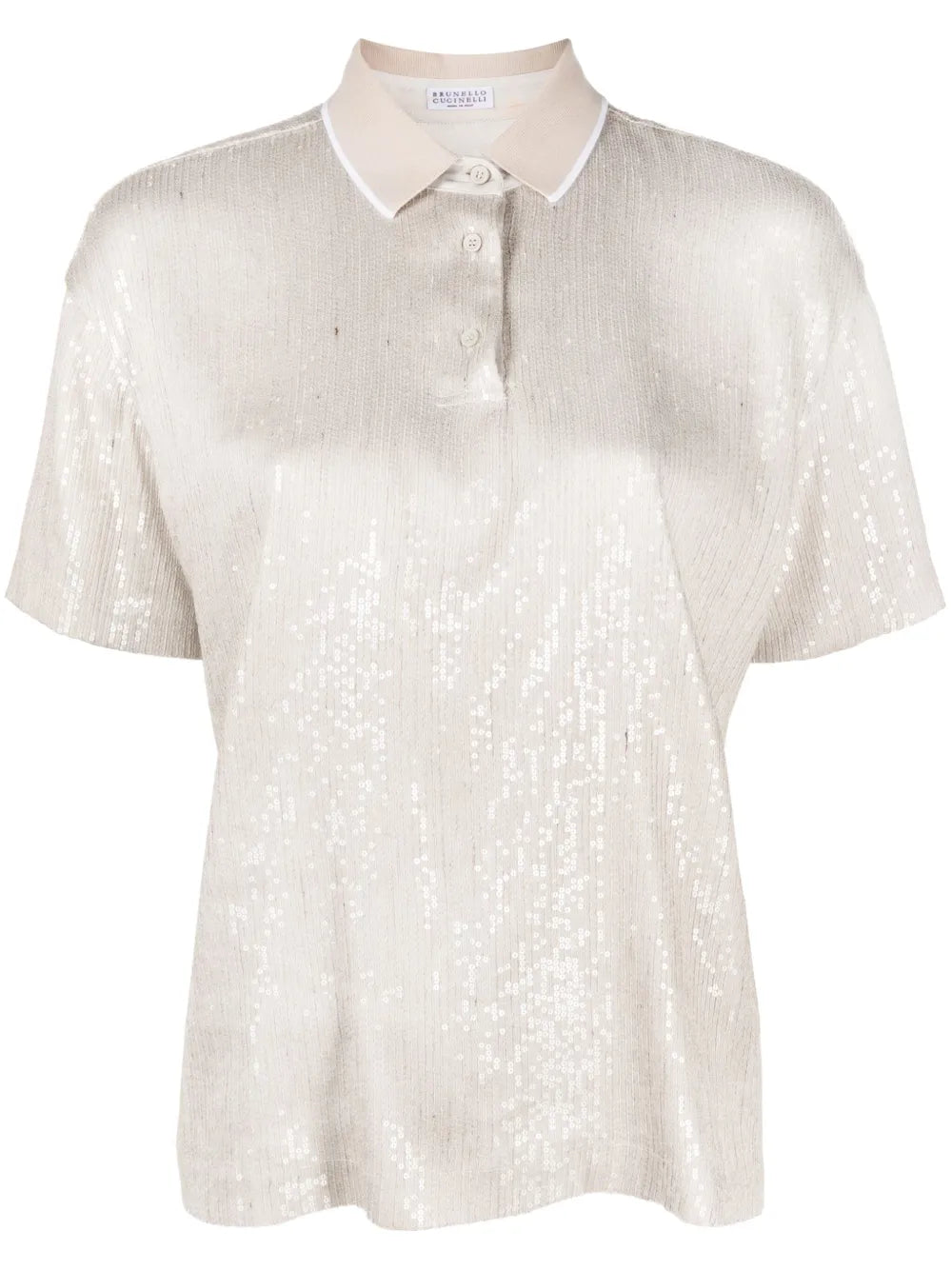 Sequin Embellishment Polo T-Shirt