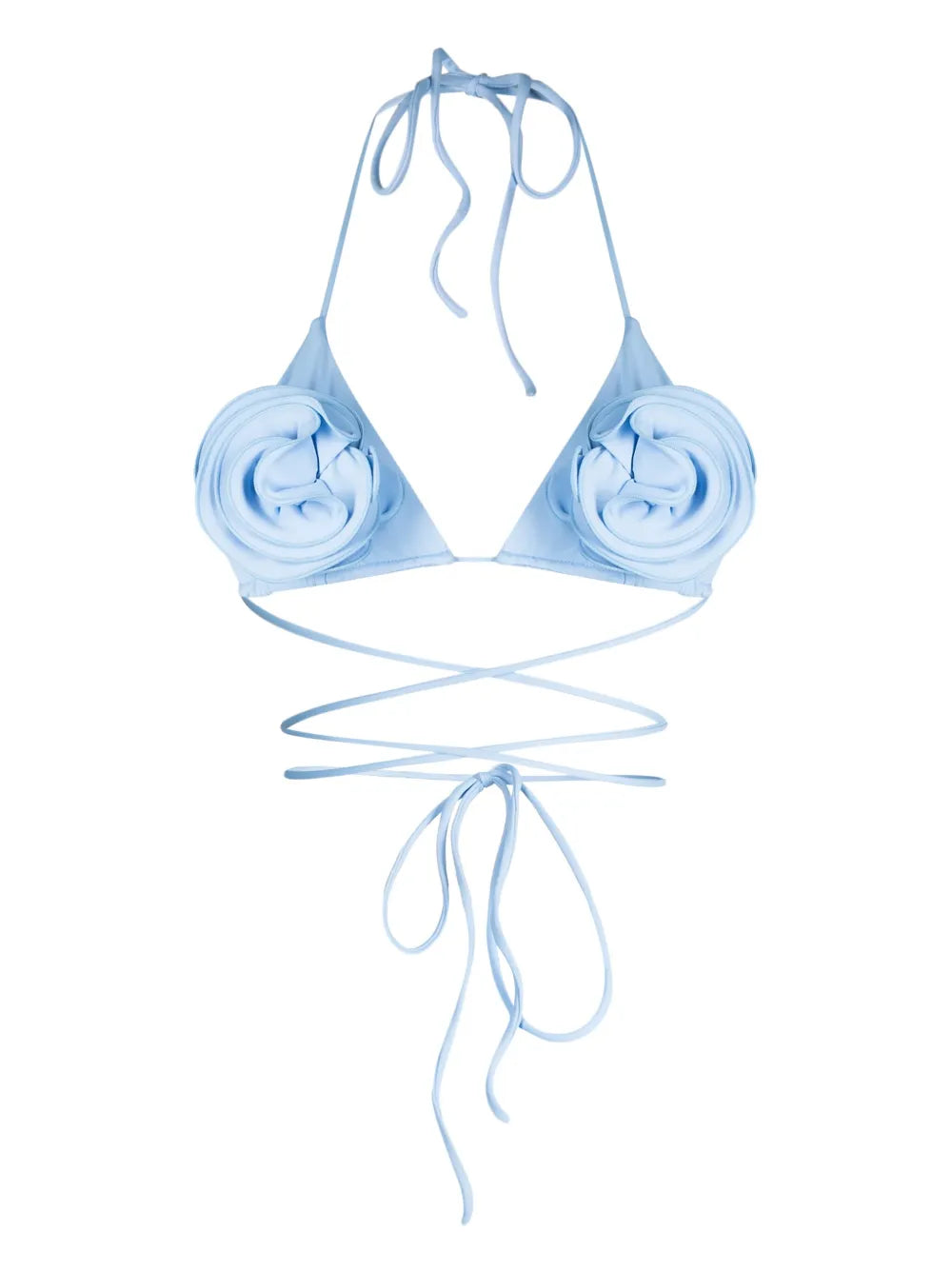 Floral-Appliqué Bikini Top
