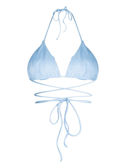 Floral-Appliqué Bikini Top