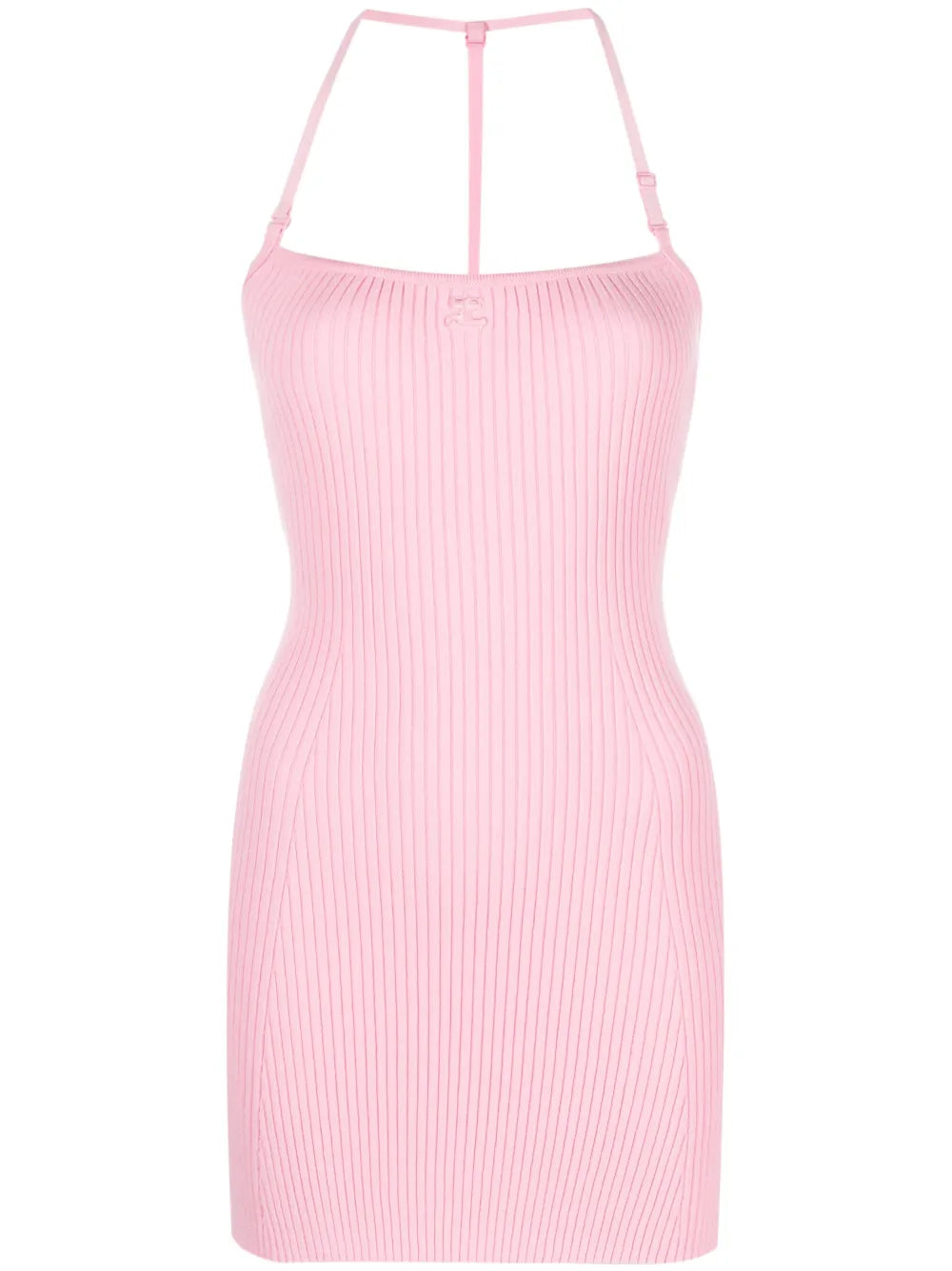 Logo-Embroidered Halterneck Minidress