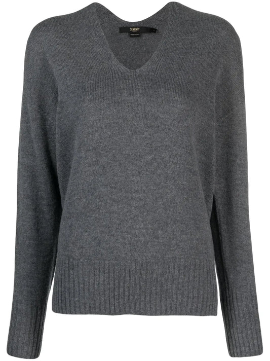 Drop-Shoulder V-Neck Jumper