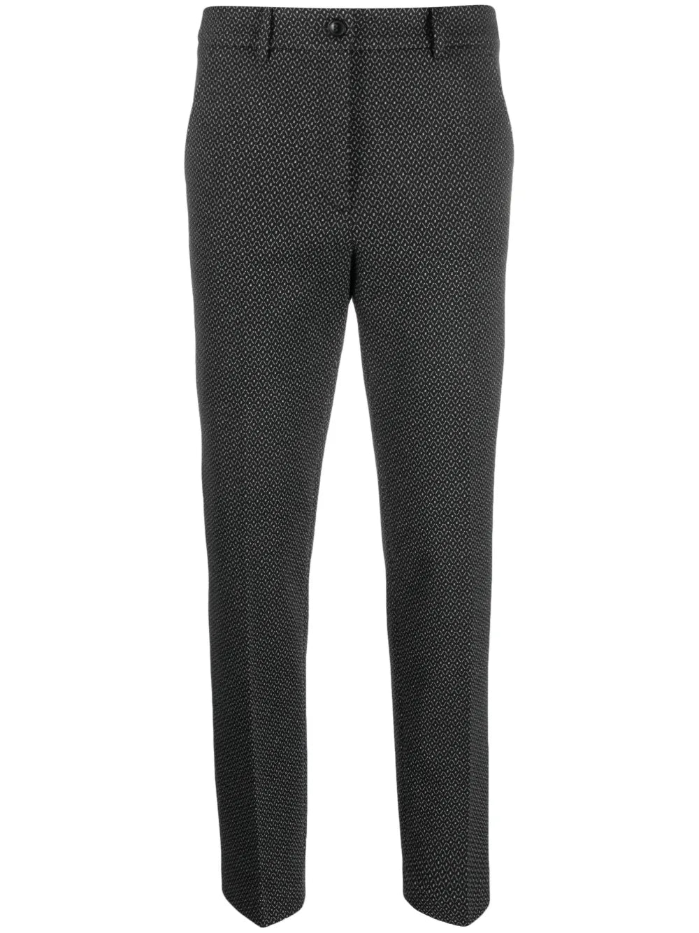 Monogram-Pattern Tapered-Leg Trousers