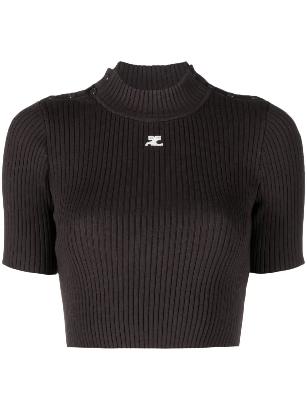 Logo-Embroidered Ribbed Crop Top