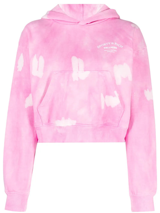 Wellness Tie-Dye Cotton Hoodie