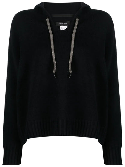 Hooded V-Neck Jumper