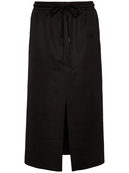Techno Cotton Blend Midi Skirt