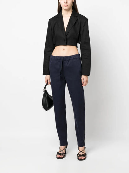 Twill Drawstring Tapered Trousers