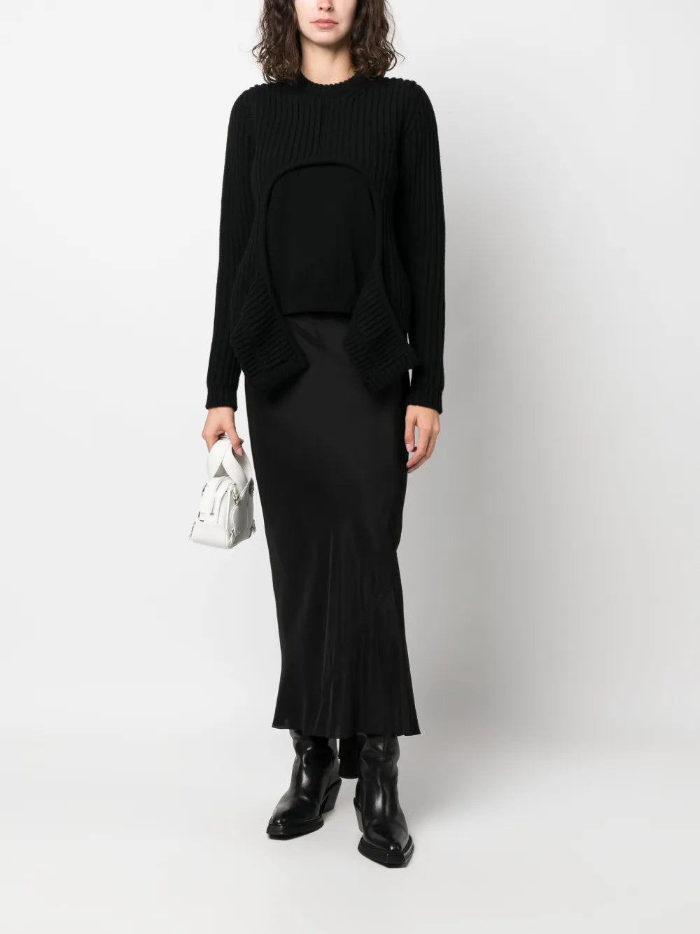 Layered Ribbed-Knit Jumper
