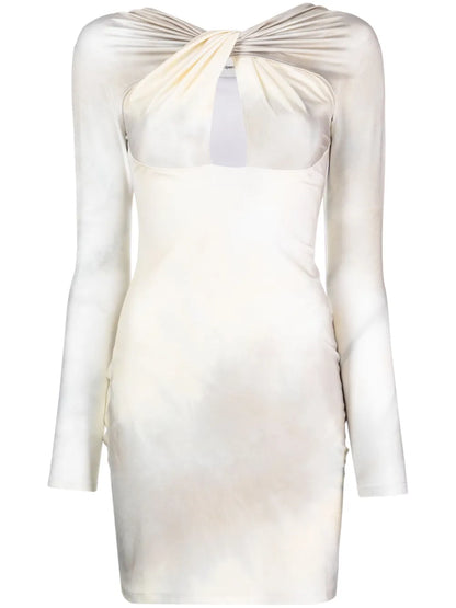 Twist-Detail Bleached Minidress