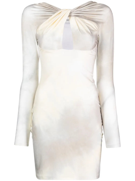 Twist-Detail Bleached Minidress
