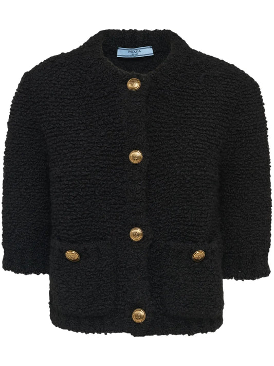 Cropped Bouclé Cardigan