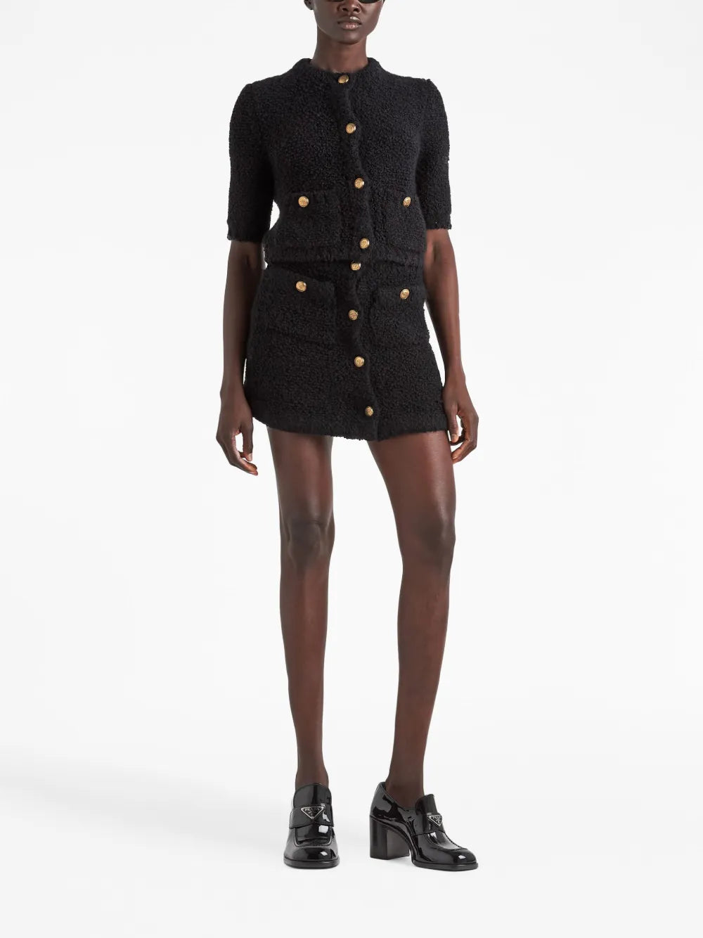 Cropped Bouclé Cardigan