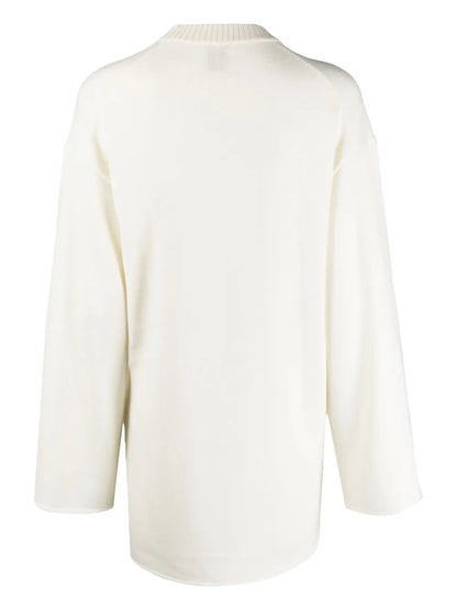 Rolled-Trim Knitted Jumper