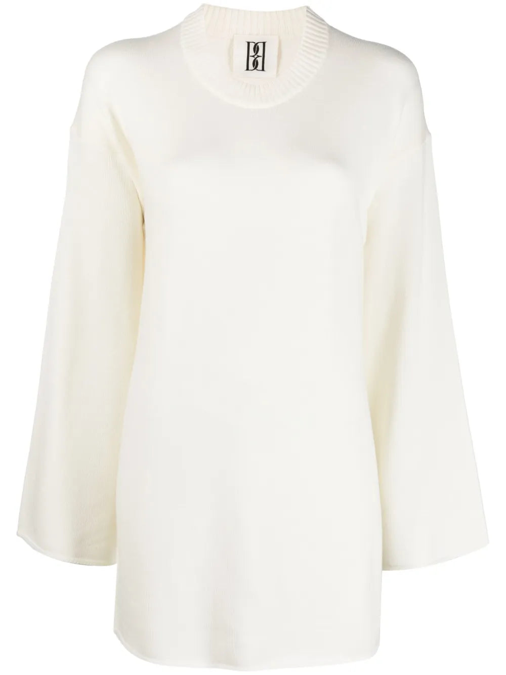 Rolled-Trim Knitted Jumper