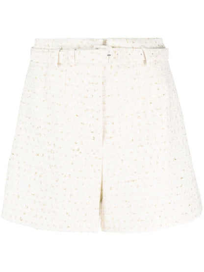 Belted Bouclé Shorts