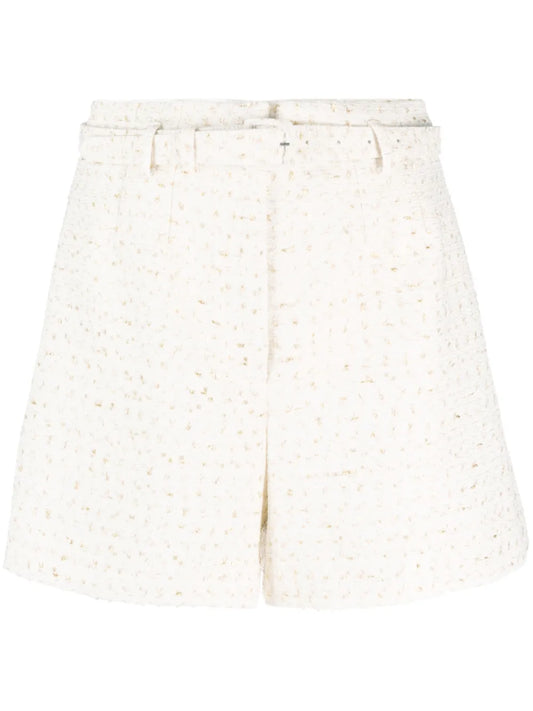 Belted Bouclé Shorts
