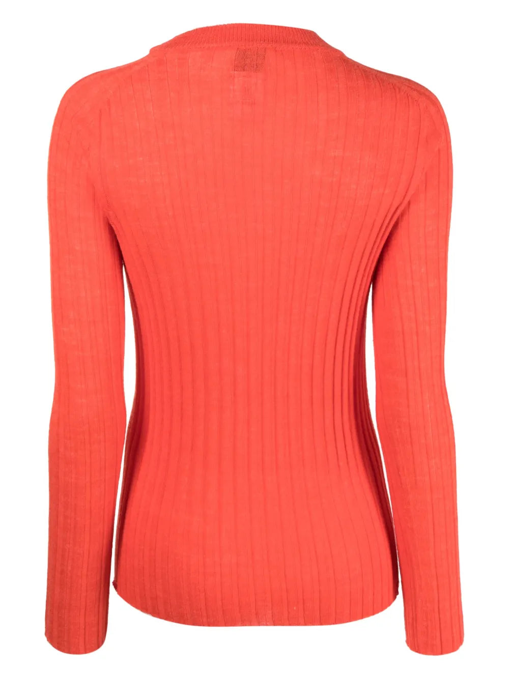 Round-Neck Chunky Ribbed-Knit Top