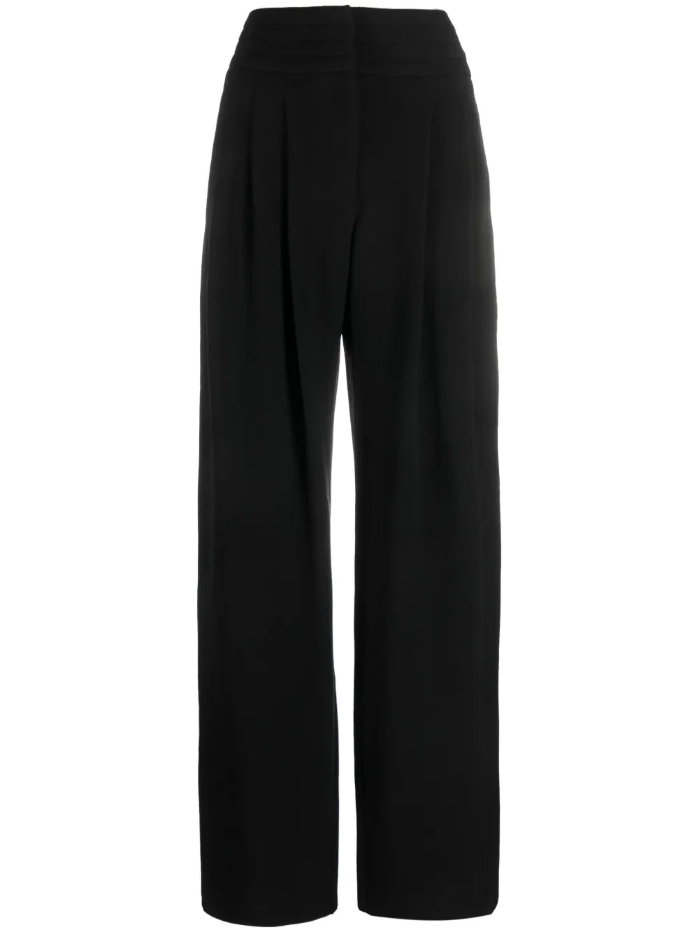 Pleat-Detail Wide-Leg Trousers