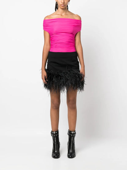 Off-Shoulder Ruched Bodysuit